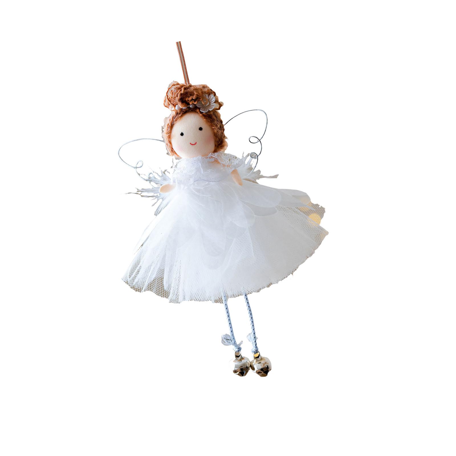 Figure Tree Ornament 17 X 12cm Holiday Decor with Loop Top and Mesh Skirt for Indoor Seasonal Home Display Seasonal Figure Ornament Christmas Tree Decor Loop Top Mesh Skirt Indoor Shelf Mantel Wreath