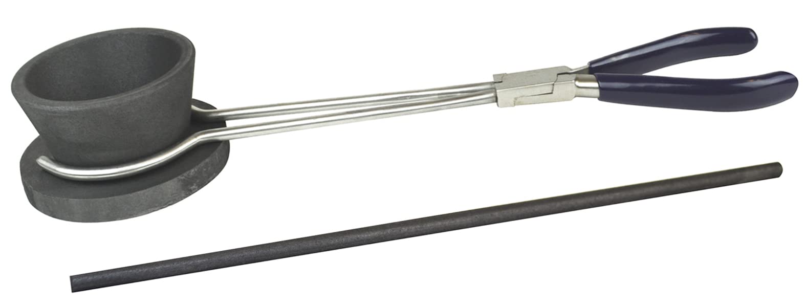 Smelting Kit for Melting Gold Silver Copper with a Torch Graphite Crucible Cup, Tongs, and Graphite Stir Rod