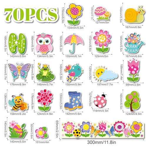 Tableau d'affichage printanier et 70 découpes Hello Spring - 8