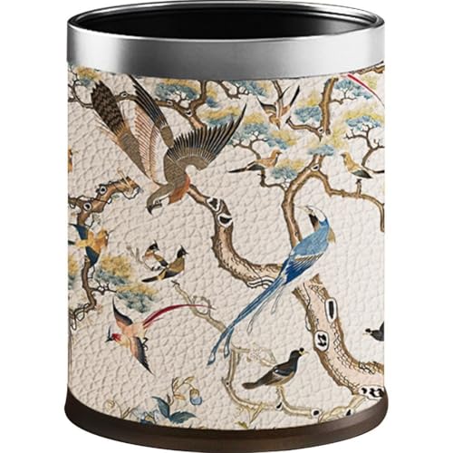Hrippy Poubelle en Cuir De Style Antique, Corbeille À Déchets pour Maison, Poubelle pour Salon Chambre À Coucher
