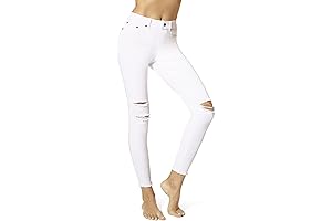 Stylish Ripped Knee Denim Leggings for Women