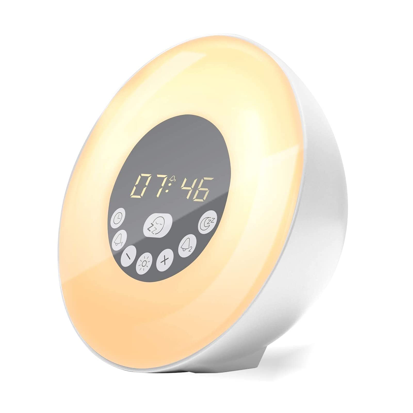 Sunrise Simulation Wake Up Light, Sveglia LED Digitale, Funzione Snooze, 6 Suoni della Natura, FM Radio, Ideale per Bambini e Adulti