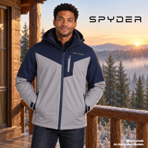 Image of Spyder Mens 3 in 1 Ski Jacket, Waterproof Winter Coat, Quilted Puffer Liner