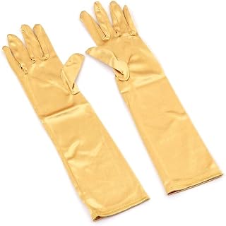 15" Adult Size Elbow Length Satin Gloves Flapper Stretchy 1920 Opera Evening Party Gloves for Women.