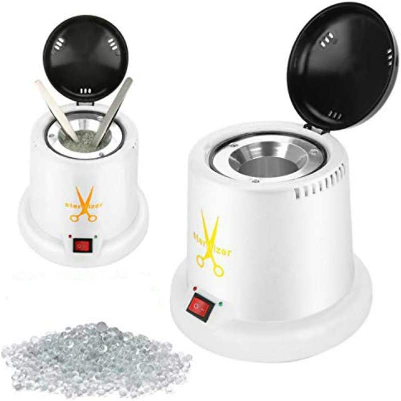 PANDAROJO Esterizador cuarzo Manicura y Pedicura Esterilizador 100W con Bolas de Cuarzo Instrumento Desinfección y Limpieza a 250 Grados para peluqueria y estetica (BLANCO), 1.0 unidad