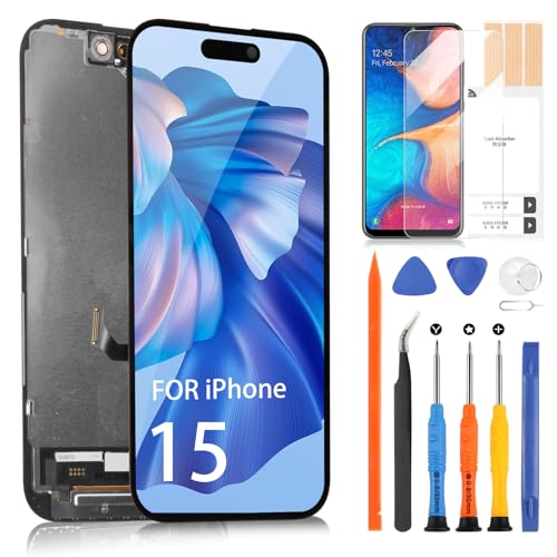 Écran de rechange pour iPhone 15 LCD vitre tactile noire pour modèles A2846 A3089