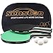 Senston Palas Ping Pong, Pelotas Ping Pong Set, 2 Raquetas de Tenis de Mesa + 3 Pelotas + 1 Bolsa,el Entrenamiento/Kit de Raqueta recreativa