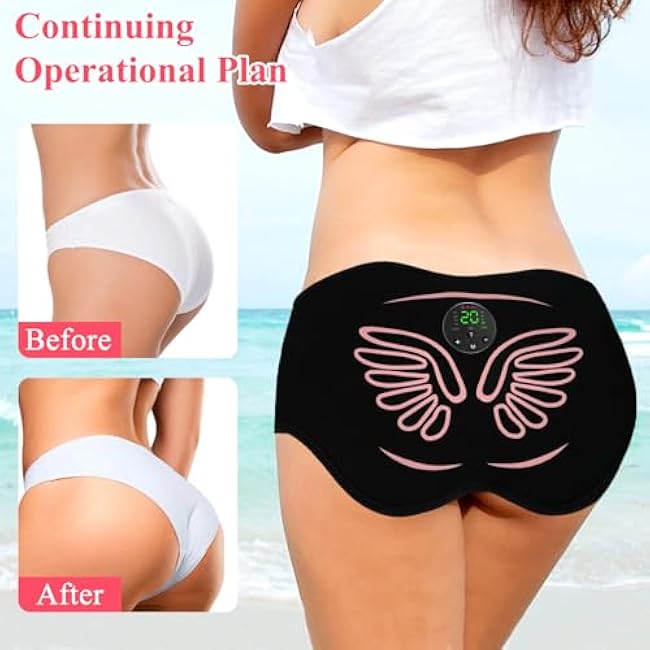 Hip Trainer, Butt Lifting Machine Glute Muscle Stimulator, 8 Modes & 20-Level Intensity Muscle Toner Stimulator, EMS Muscle Stimulator Booty Trainer for Women Men Home Fitness