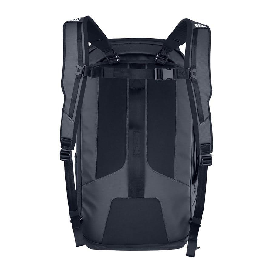 EVOC Athlete Mochila para ciclismo y viaje - Ligero gris carbono/negro - Mochila convertible, bolsillos de acceso rápido y correa de carro de 30 l