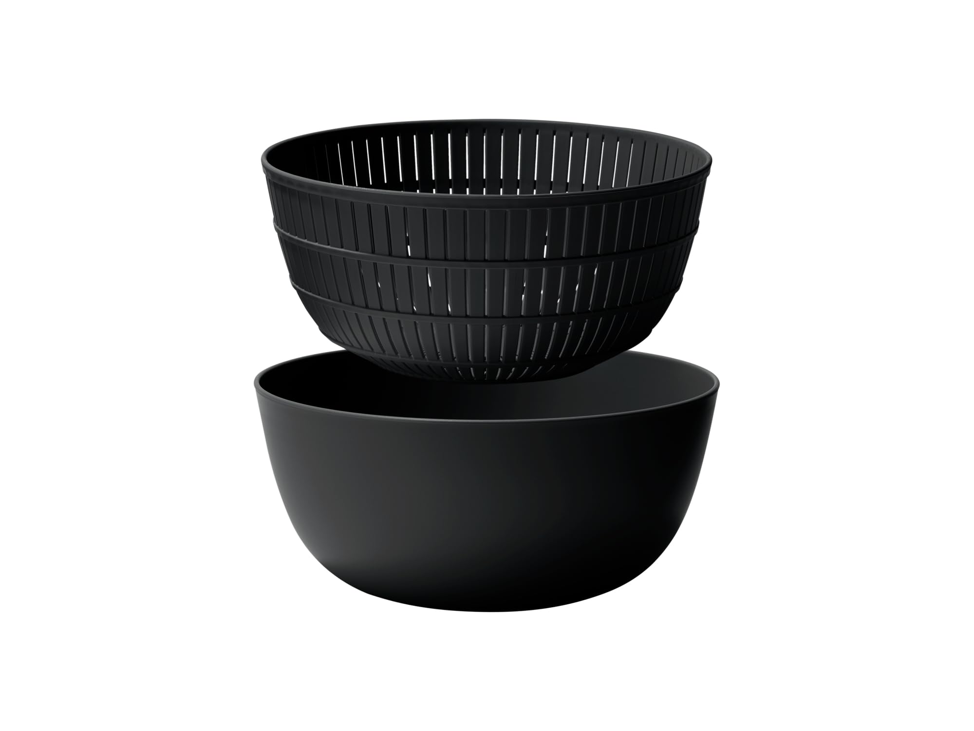 Like-it Colander and Bowl Set 9in Black Resin Microwave Safe Japan