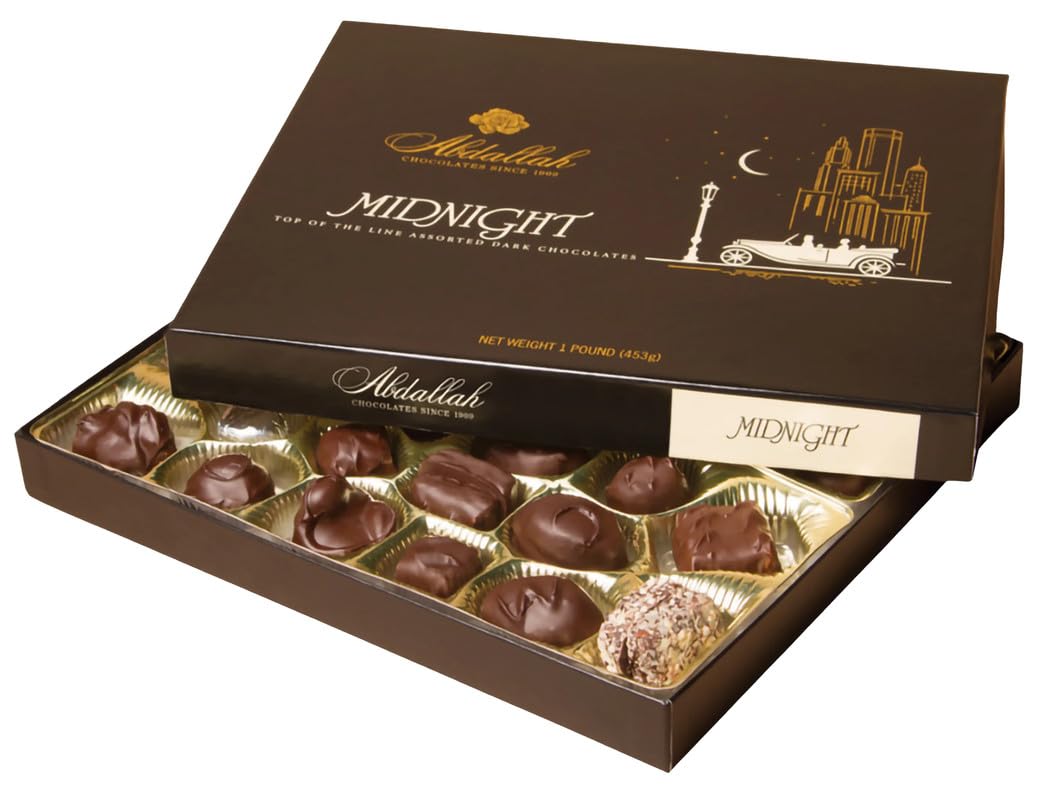 "Midnight" Assorted Dark Chocolates Gift Box, 15oz.