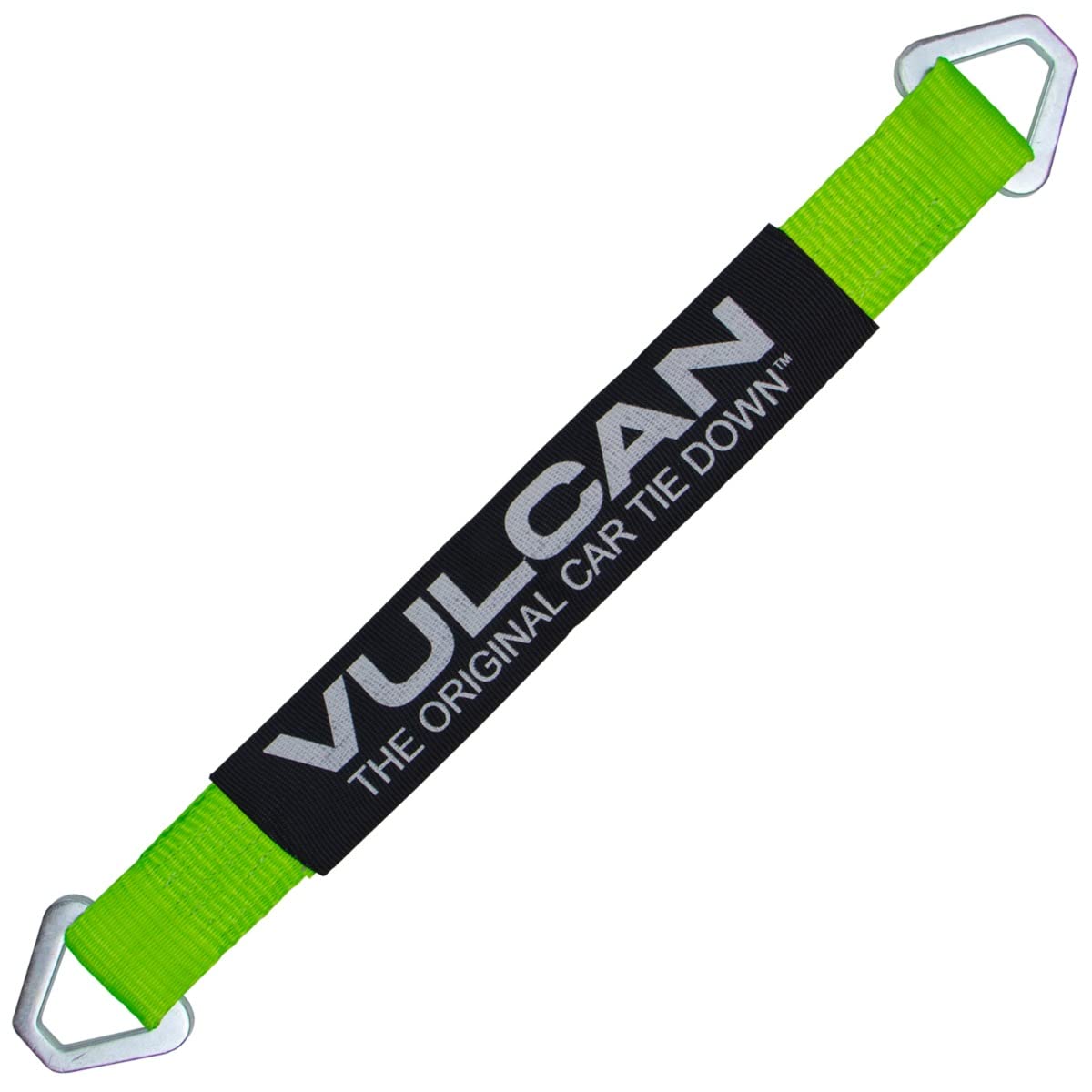 Vulcan Car Tie Down Axle Strap with Wear Pad - 2 Inch x 22 Inch - 4 Pack - High-Viz - 3,300 Pound Safe Working Load