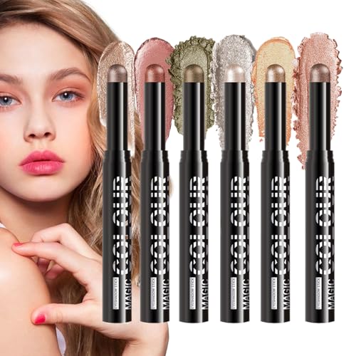 Dopsyesn Barra De Sombras,6 Unid Lápices de Ojos Coloridos | Maquillaje Tipo Lápiz Para Escuela Fiestas Viajes Actividades Diarias