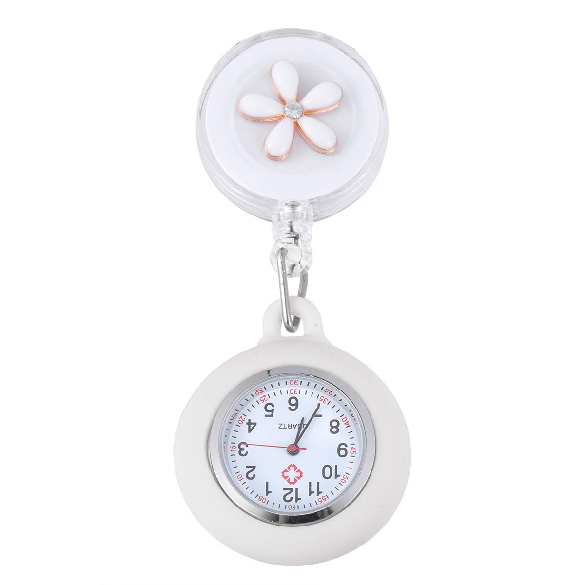 elbme Pocket Watch, Flexible Pocket Watch Medical Hanging Watch Doctor Nurse WatchWatch White (F10022)_1-picture-22
