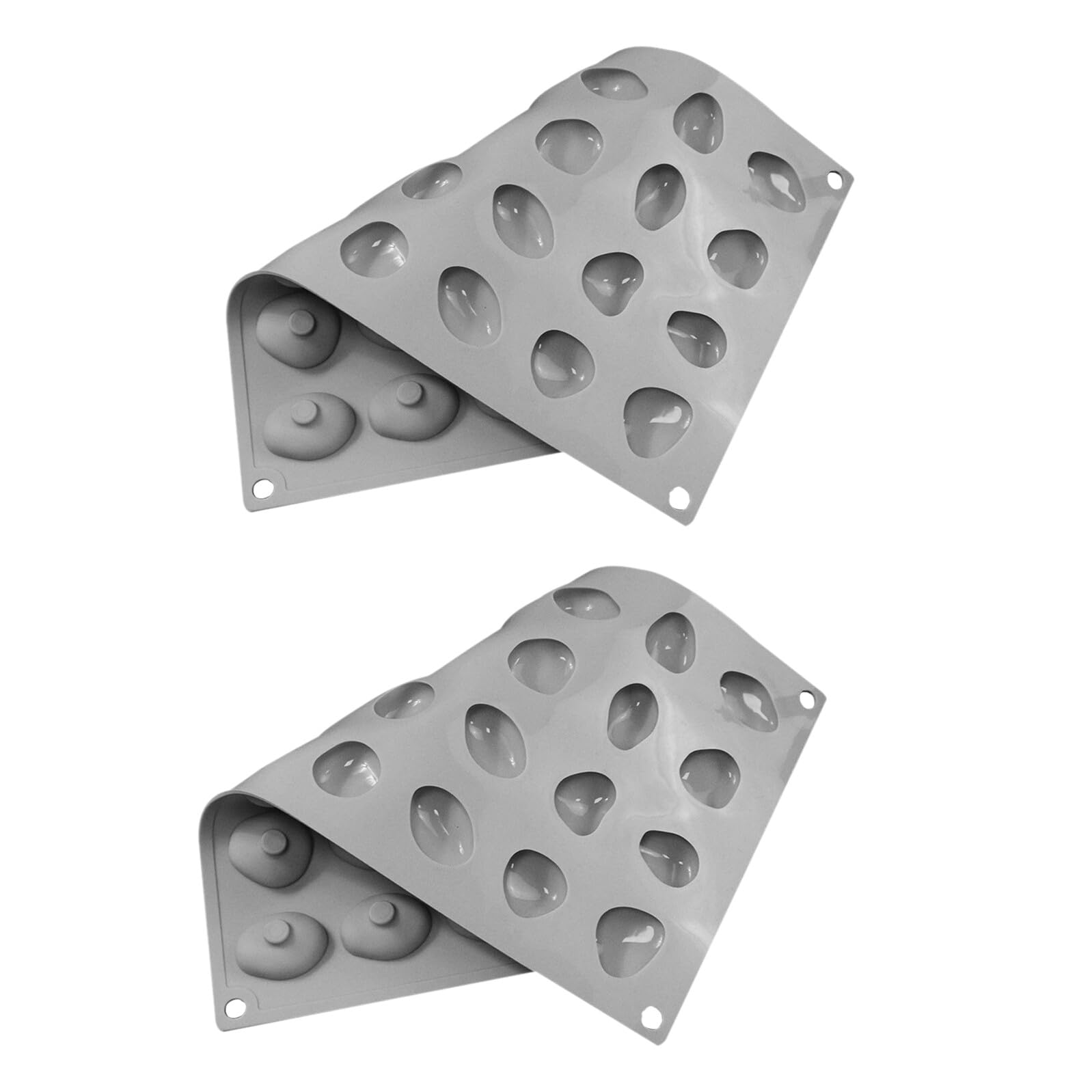 Moldes de Silicona Antiadherentes 28 Cavidades Forma de Piedras para Mini Chocolates Trufas y Mousse Resistentes al Calor Aptos para Hornear y Decorar Cupcakes 2 Piezas