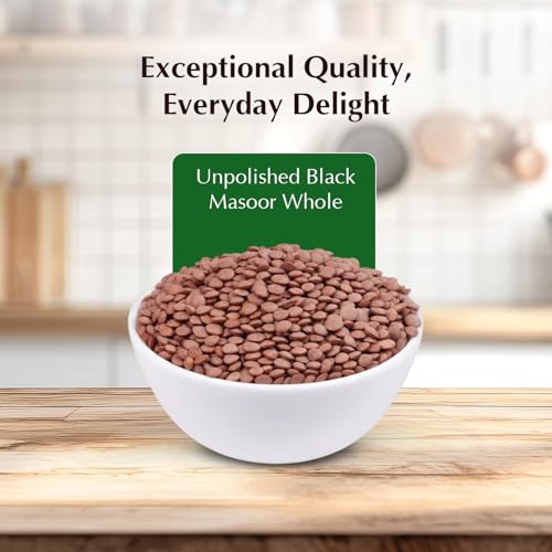 Image of Amazon Brand - Vedaka Unpolished Black Masoor Dal | Whole | 1 Kg | Premium Black Masoor Dal