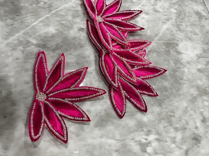 Sellplus Woolen Lotus & Flower Design booti Pack of 10 for Decoration & Festive DIY Art & Craft Work (Design 3)-image-3