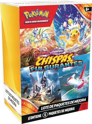 JCC Pokémon: Lote de Paquetes de Mejora de Escarlata y Púrpura-Chispas Fulgurantes (6 Paquetes de Mejora)