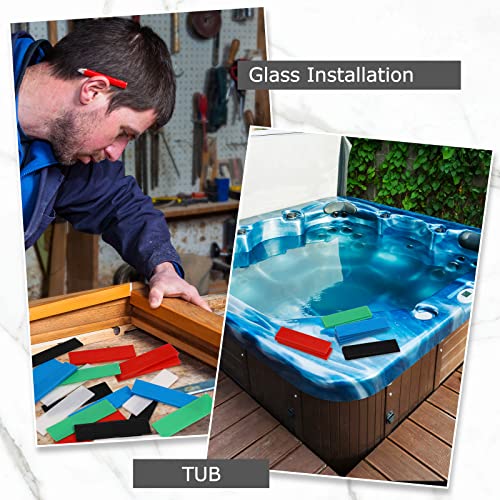 Image of Konohan 1200 Pcs Plastic Flat Shims Structural Tile Plastic Shims for Leveling, 3 /64, 5 /64, 1 /8, 5 /32, 3 /16, 1 /4, Green, Black, White, Grey, Blue, Red