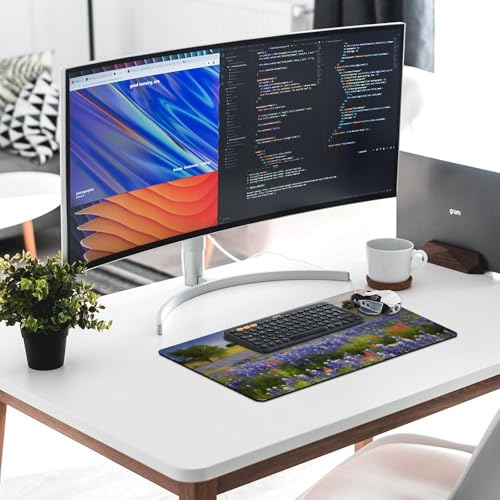 Bluebonnets Scenery Desk Pad Large Protector Blanco miniatura 6