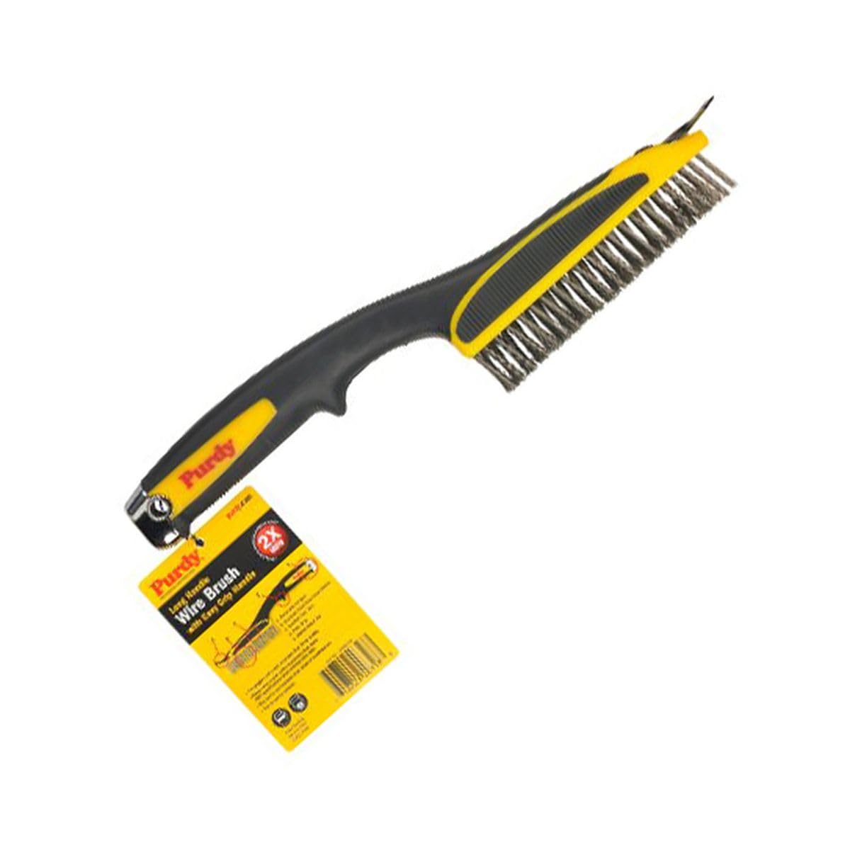 140910200 Wire Brushes Long Handle, 14 Inch, Black/Yellow