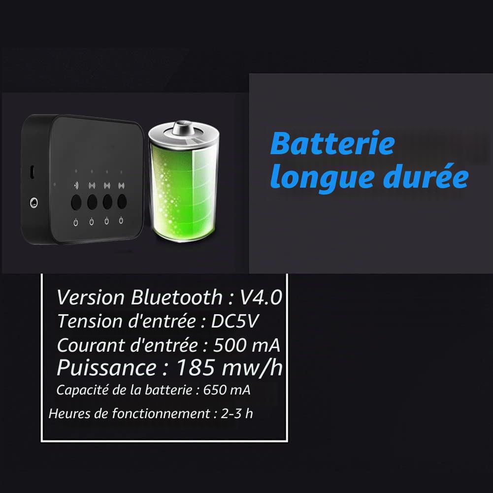 Splitter Bluetooth 1 entrée 3 sorties, adaptateur audio stéréo sans fil filaire 3,5 mm, compatible avec les téléphones mobiles, tablettes, ordinateurs portables, pour écouter de la musique, regarder d