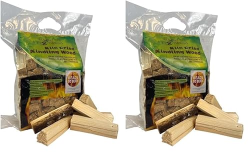 Comfort Wood Fuels Kiln Dried Kindling Wood - Eco-Friendly, Quick Lighting Pine & Spruce - 6L Carry Pack, Brown (Pack of 2)