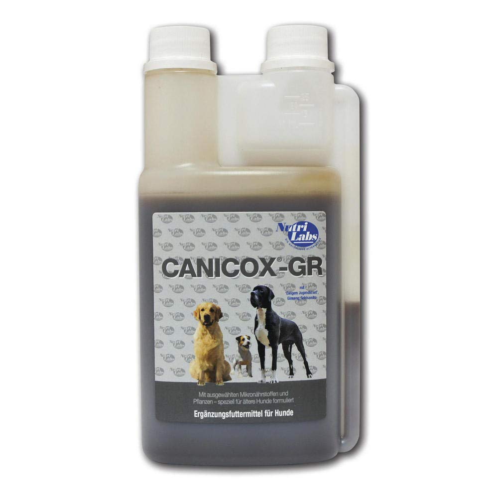 NutriLabs Canicox®-GR integratore alimentare per cani anziani 500 ml – Integratore alimentare per cani anziani con MSM, condroitina, glucosamina, ginseng ecc. – Prodotti sanitari per cani