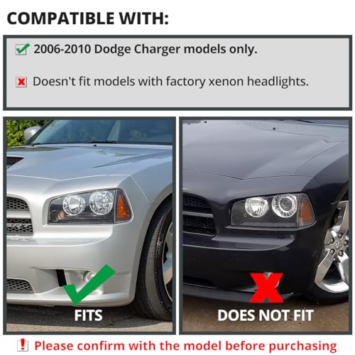 SPEC-D LED Halo Projector Headlights for 2006-2010 Dodge Charger - Image 4