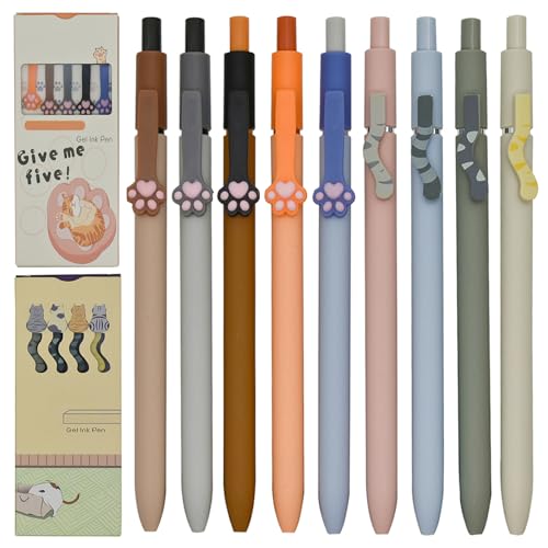 Set de 9 bolígrafos retráctiles con diseño de gato miniatura 1