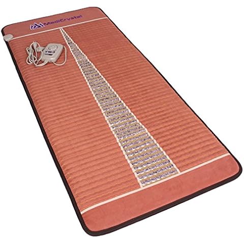 MediCrystal Far Infrared Professional Amethyst Mat 71"L x 32"W - Natural Crystals - Adjustable 86-158°F (30-70°C) FIR Heating Pad - Hot Stone Therapy - Negative Ions - Original Manufacturer Cover