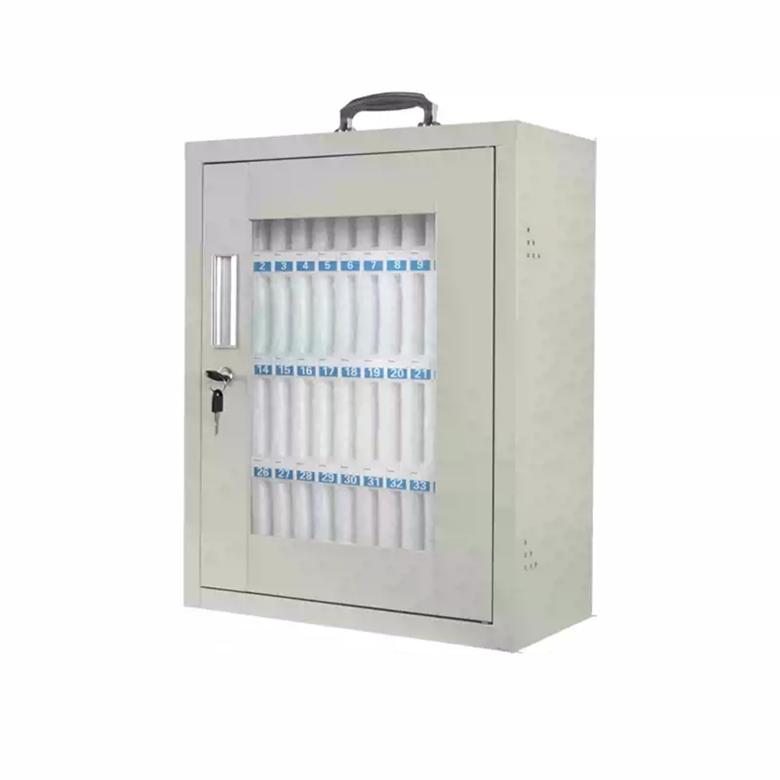 Mobile Phone Storage Cabinet Desktop Storage Rack Steel Mobile Phone Storage Cabinet,with Ventilating Holes at Both Ends Lock and Key with Digital Numbering,Suitable for School Factory Office(48 floor