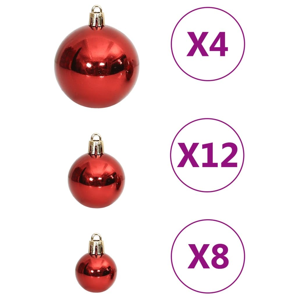 Decor - Juego de 111 bolas de Navidad (poliestireno), color rojo