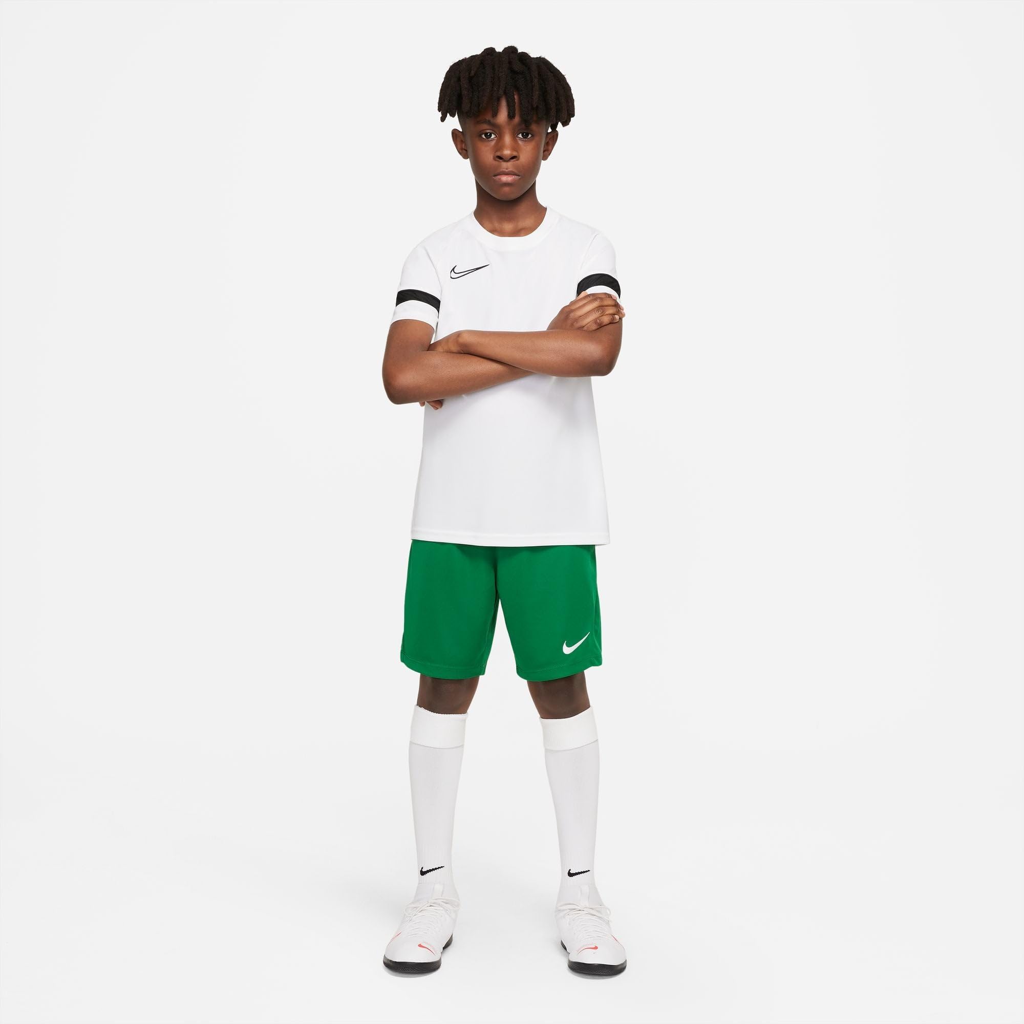NIKE Boys Dri-fit Park 3 Shorts, Pine Green/White, M EU
