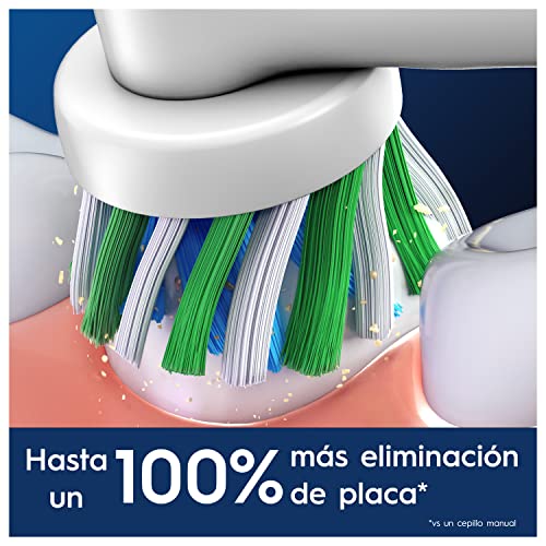 Eficiencia de limpieza del cabezal Oral-B: hasta un 100% más de eliminación de placa en comparación con un cepillo manual