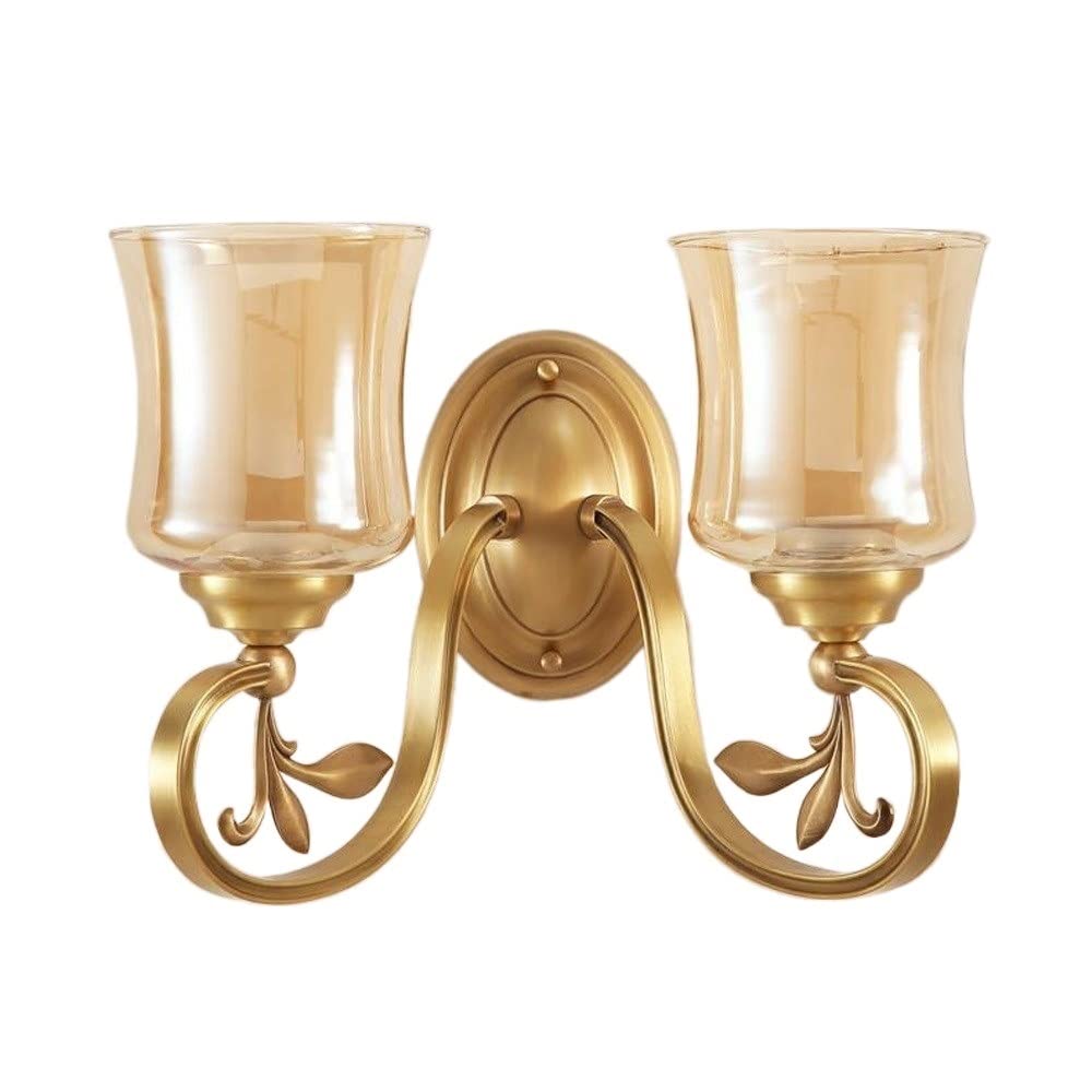 HPTHLY Wall Mounted Light Light Luxury Glass Lantern Villa Wall Sconce Living Room Wall Sconce Wall Mounted Indoor Corridor Dining Room Bedroom Fixtures Lig(2Lights)