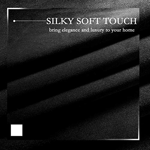 Spxtex Black Velvet Curtains 90 Inches Long Soft Velvet Curtains Grommet Velvet Thermal Insulated Curtains Window Treatment For Bedroom Light Filtering Velvet Drapes Set Of 2 Panels Bleach #TOP2