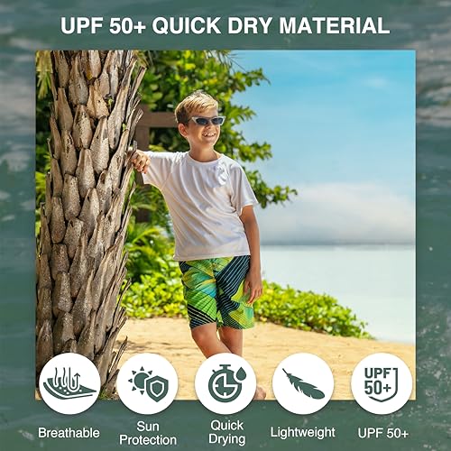 Image of Kanu Surf Boys' Toddler Troy Stripe Swim Trunks