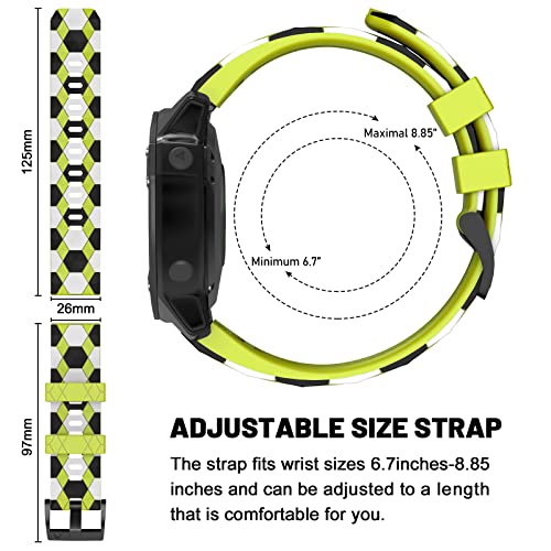 MYSNBKN Fenix 7X Strap 26mm Silicone bands for Garmin Fenix 7X/Fenix 6X/Fenix 6X Pro/Fenix 5X/Fenix 5X Plus/Fenix 3/Fenix 3 HR(Quick Fit) - Image 3