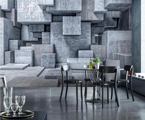 XLMING Creativo Tridimensional Geométrico Arquitectura Individualidad 3D Papel Pintado Lujo Casa Sala Decoración Estar Comedor Sofá Dormitorio TV Fondo de Pared-200cm×140cm