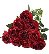 Nubry Artificial Silk Rose Flower Bouquet Lifelike Fake Rose for Wedding Home Party Decoration Ev...