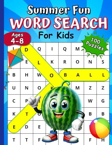 Summer Fun Word Search For Kids Mad Melons: 100 Puzzles for Young Word Explorers Ages 4-8