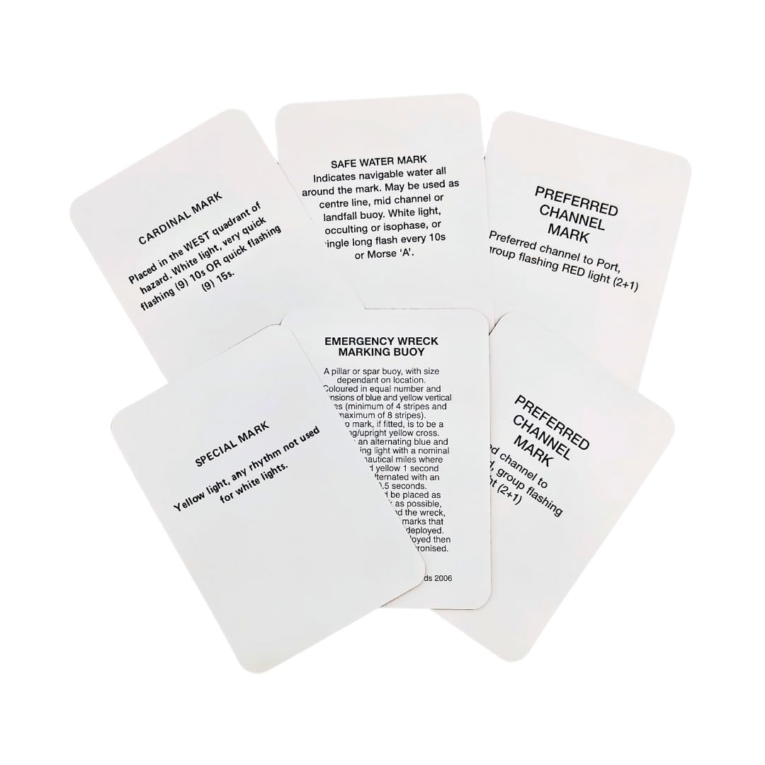 Marine Flip Cards - IALA Buoyage 'Area B' Marine Flash Cards for Study, Revision and Training RYA/MCA/ICC