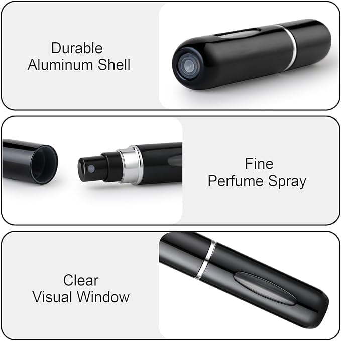 5PCS Cologne Travel Bottle, Perfume Travel Refillable, Perfume Atomizer, Mini Spray Bottle and Small Cologne Sprayer for Daily Use3