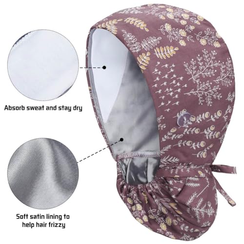 Gorro quirúrgico ajustable con botones y cinta para mujer miniatura 3