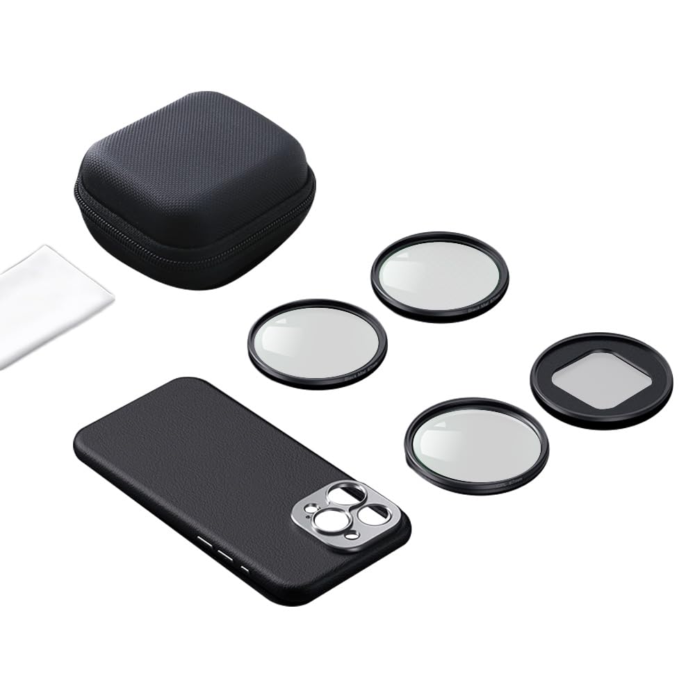 Andoer Kit de filtros para Lentes de teléfono de 67 mm Que Incluye Filtro CPL + Filtro Astral + Filtro de Niebla Negra + Anillo Adaptador magnético de 67 mm + Funda de Repuesto