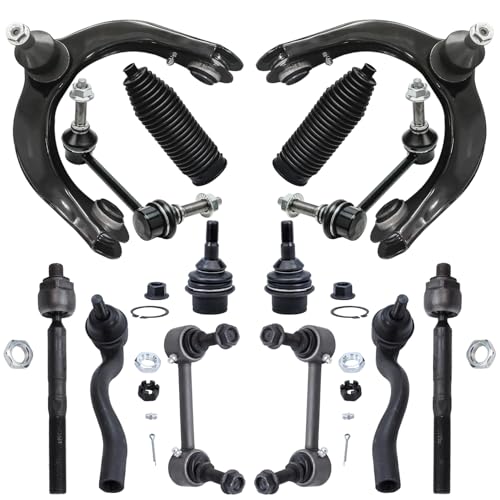 Image of Detroit Axle - 14pc Suspension Kit for Jeep 2011-2015 Grand Cherokee 2011-2015 Dodge Durango, 2 Upper Control Arms 2 Lower Ball Joints 4 Tie Rod Ends 2 Boots 4 Front Rear Sway Bars