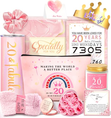 Awfrky 20 Year Old Girl Birthday Gifts, 20th Birthday Gifts For Girls, Happy Birthday Gifts for 20 Year Old Female Daughter Niece Granddaughter Sister Her Girlfriend Bestie