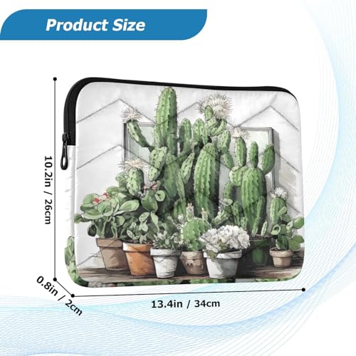 Funda para portátil de 13-14 pulgadas con diseño cactus miniatura 3