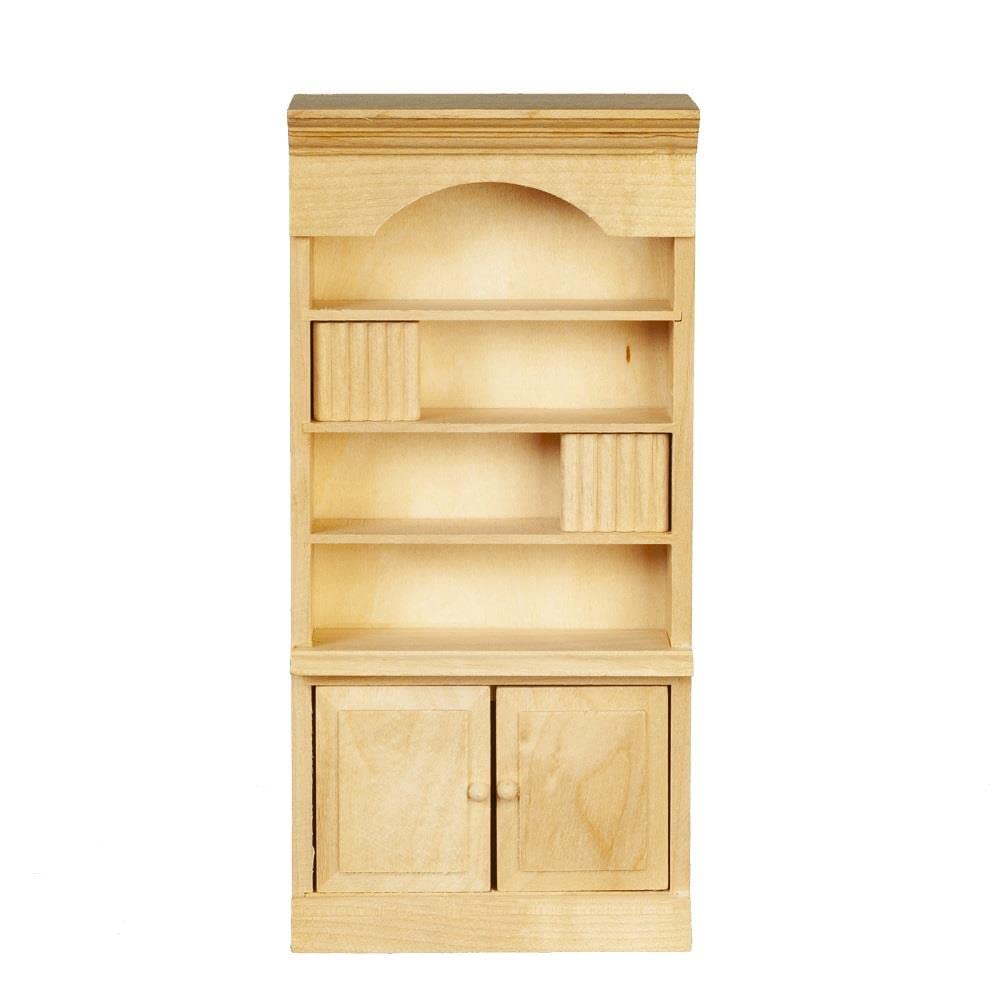 Dolls House Bare Wood 6 Shelf Unit Bookcase Miniature Unfinished...